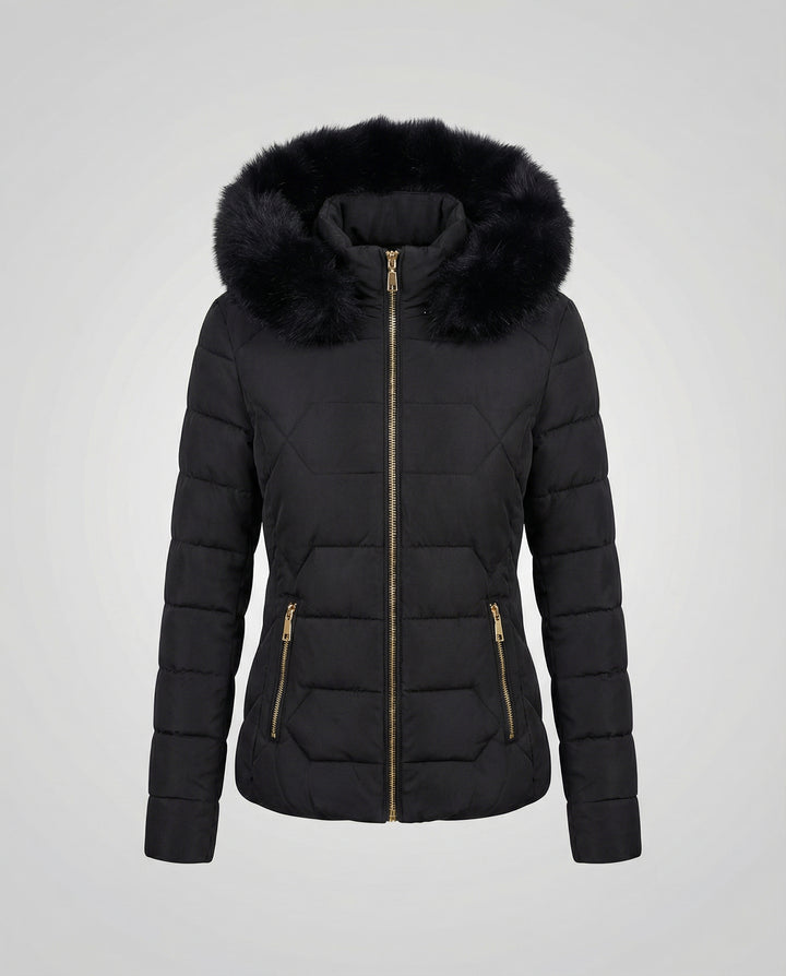 Damen Winterjacke Kunstfell
