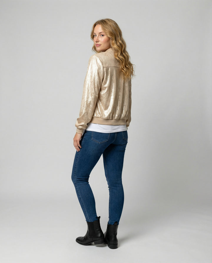 Glänzende Bomberjacke Damen