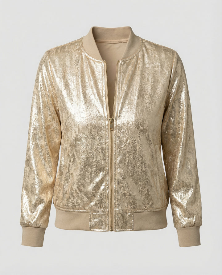 Glänzende Bomberjacke Damen