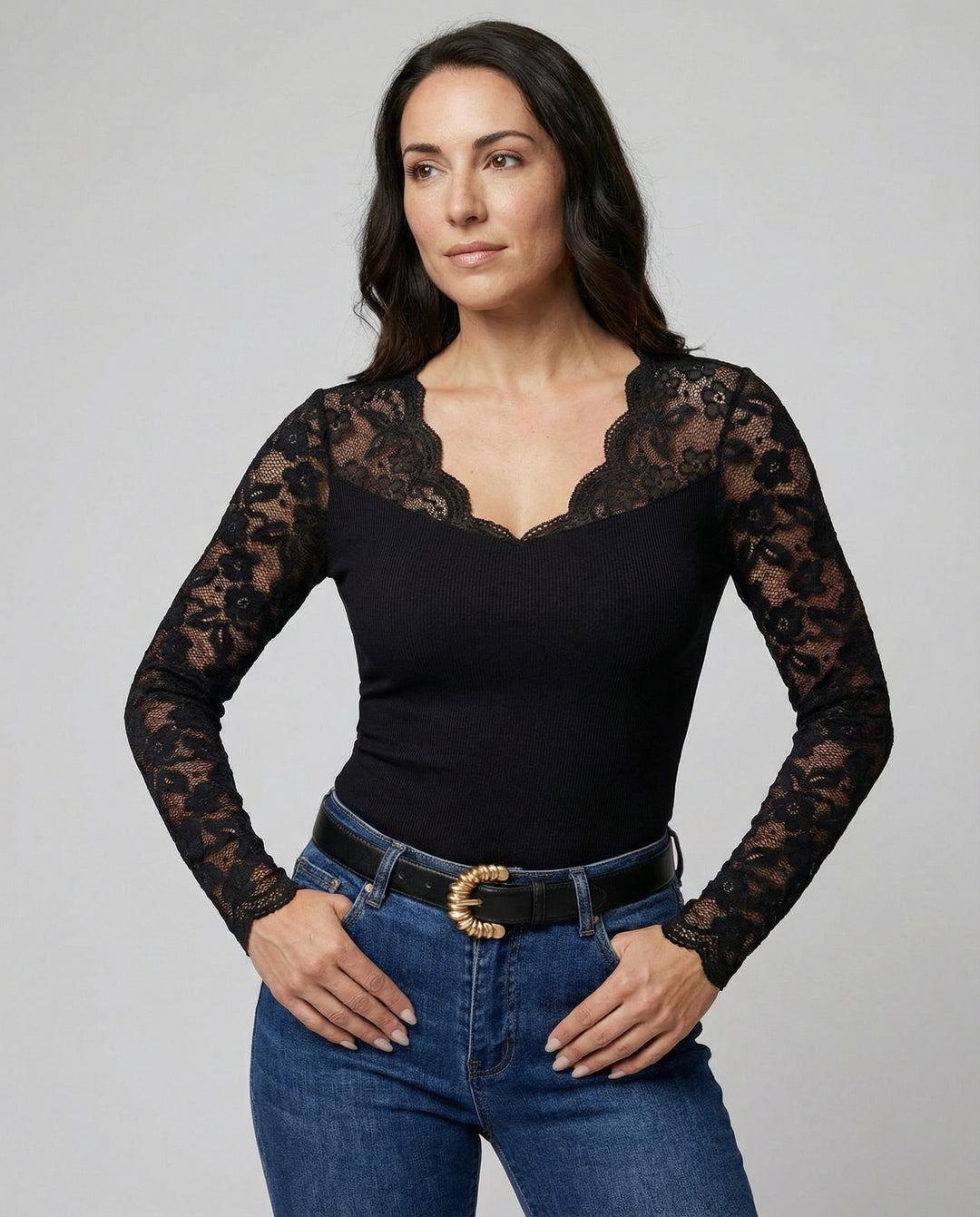 Eleganter Damen Spitzen-Bodysuit