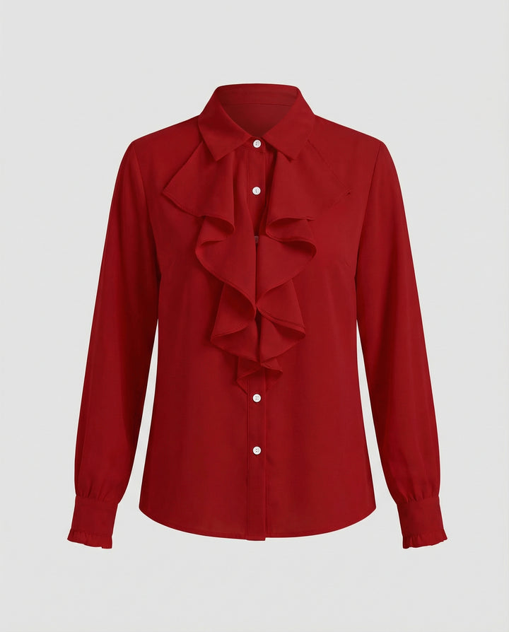 Damen Bluse Rüschen Eleganz