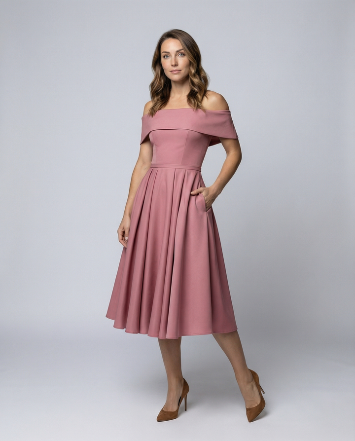 Trägerloses Satin Partykleid Damen