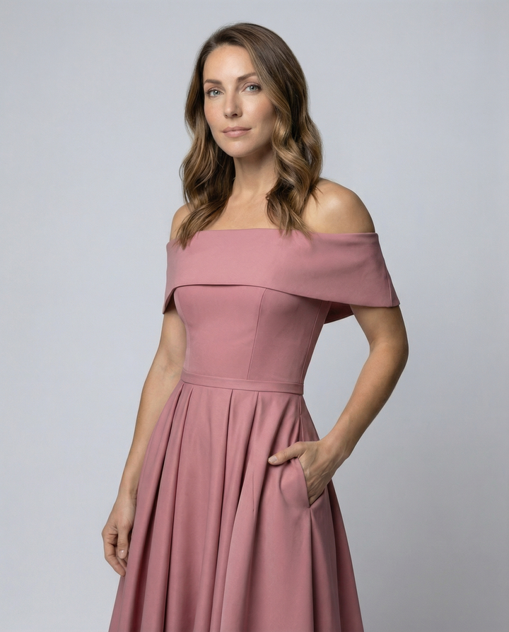 Trägerloses Satin Partykleid Damen