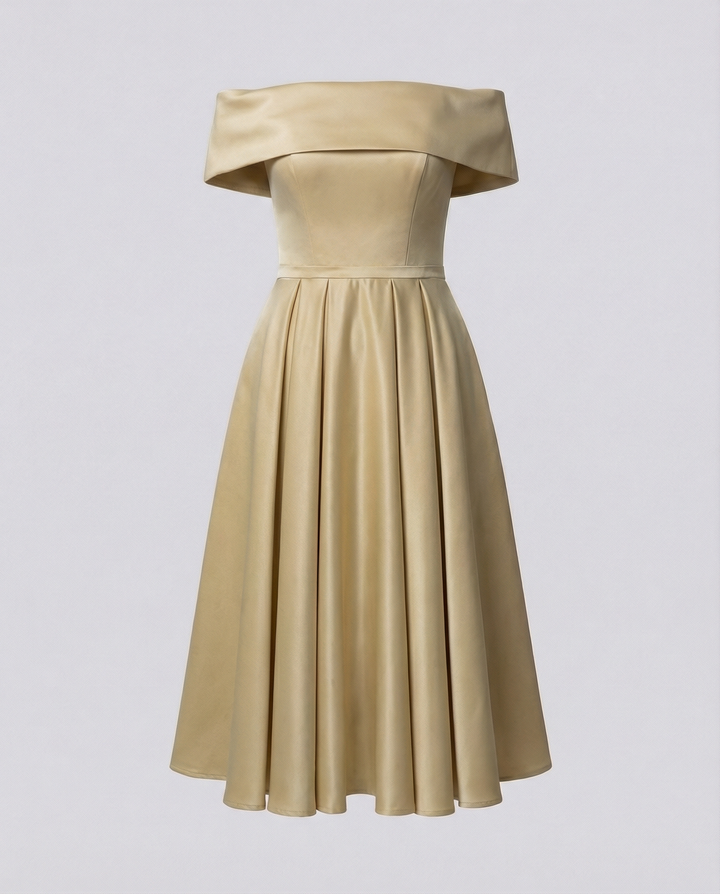 Trägerloses Satin Partykleid Damen