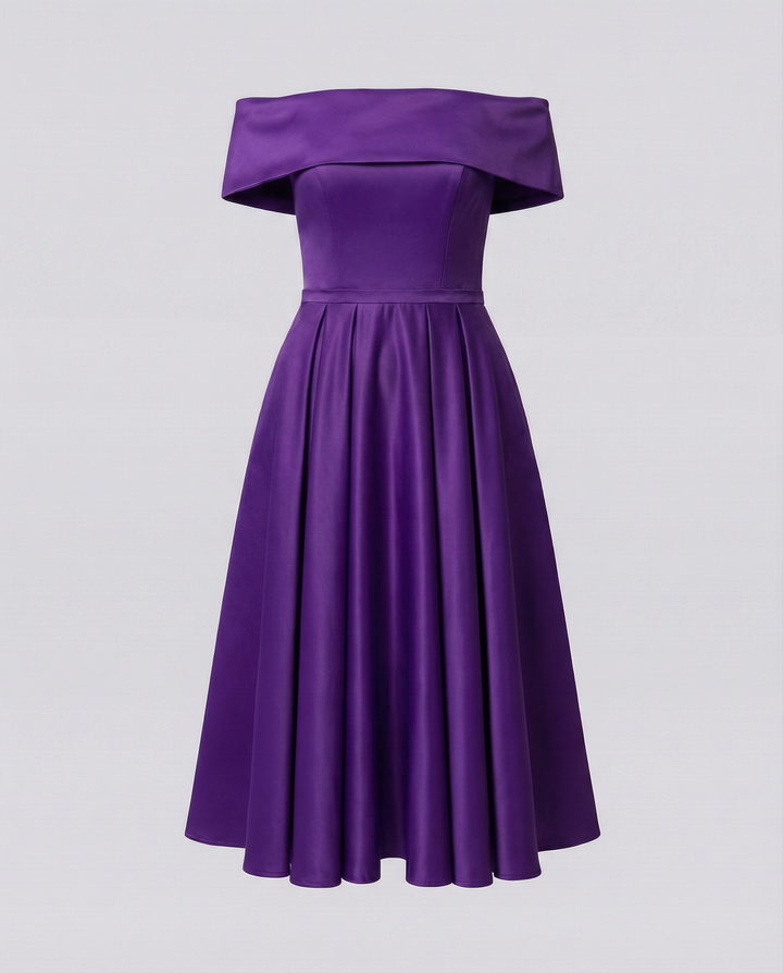 Trägerloses Satin Partykleid Damen