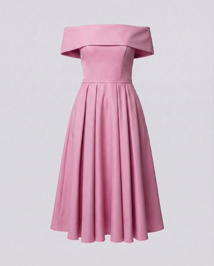 Trägerloses Satin Partykleid Damen