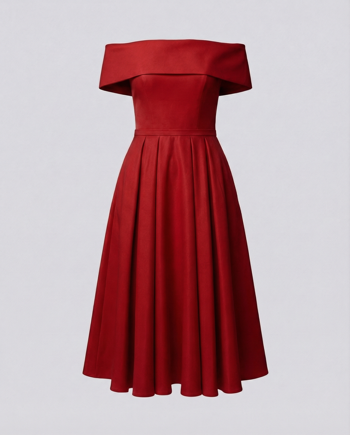 Trägerloses Satin Partykleid Damen