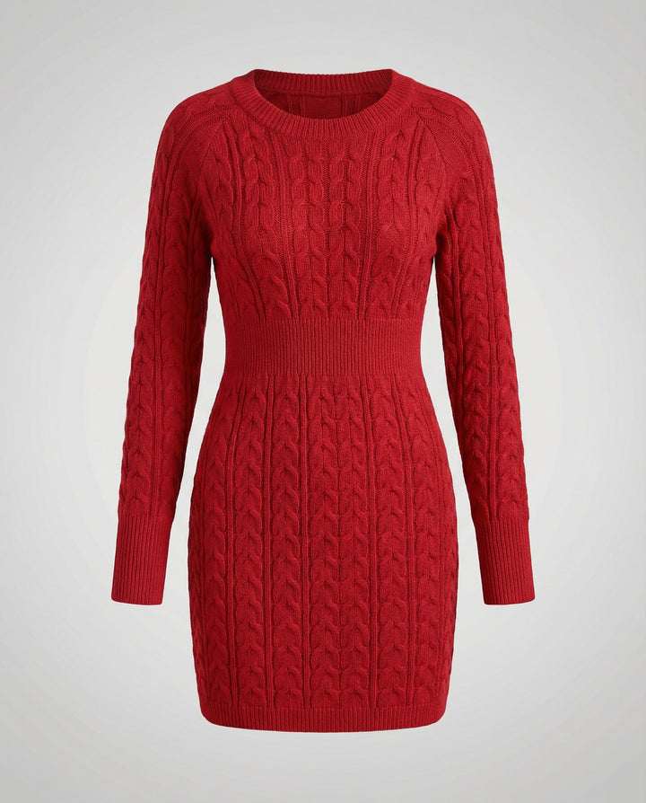 Strickkleid Zopfdesign Damen
