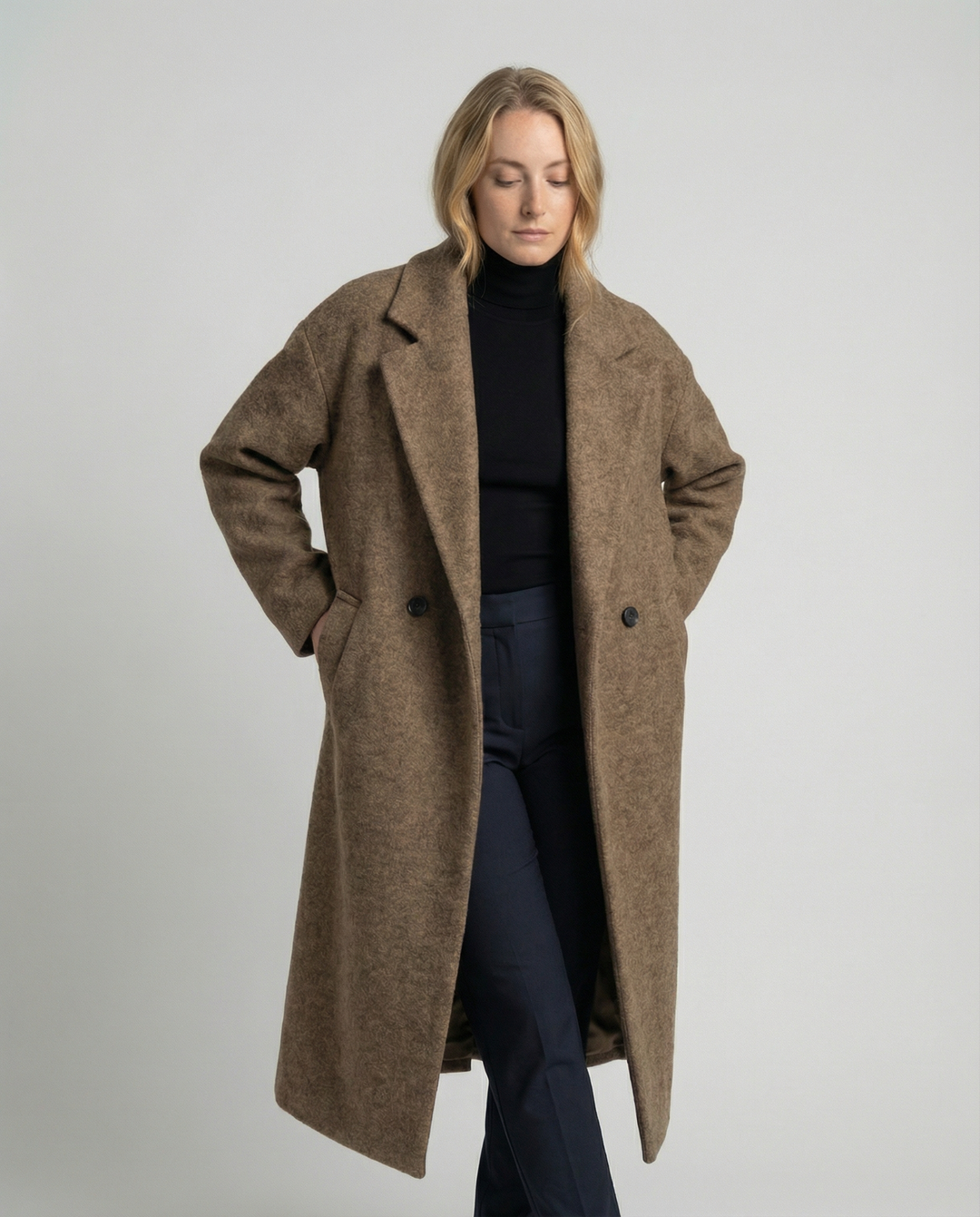 Oversized Wollmantel Damen Elegant