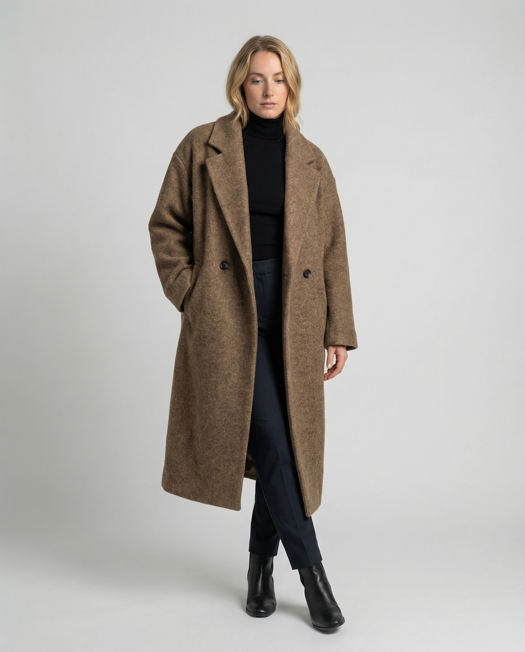 Oversized Wollmantel Damen Elegant