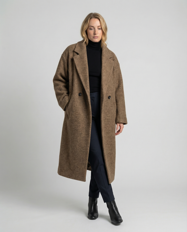 Oversized Wollmantel Damen Elegant
