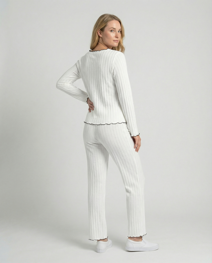 Damen Pyjama Set Rüschen