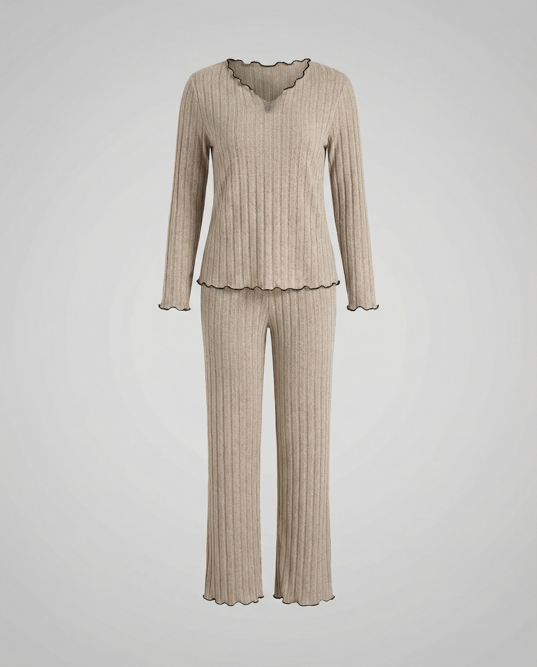 Damen Pyjama Set Rüschen
