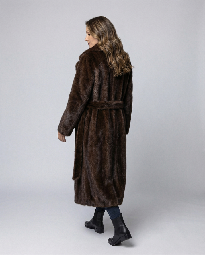 Luxuriöser Damen Kunstpelzmantel Winter