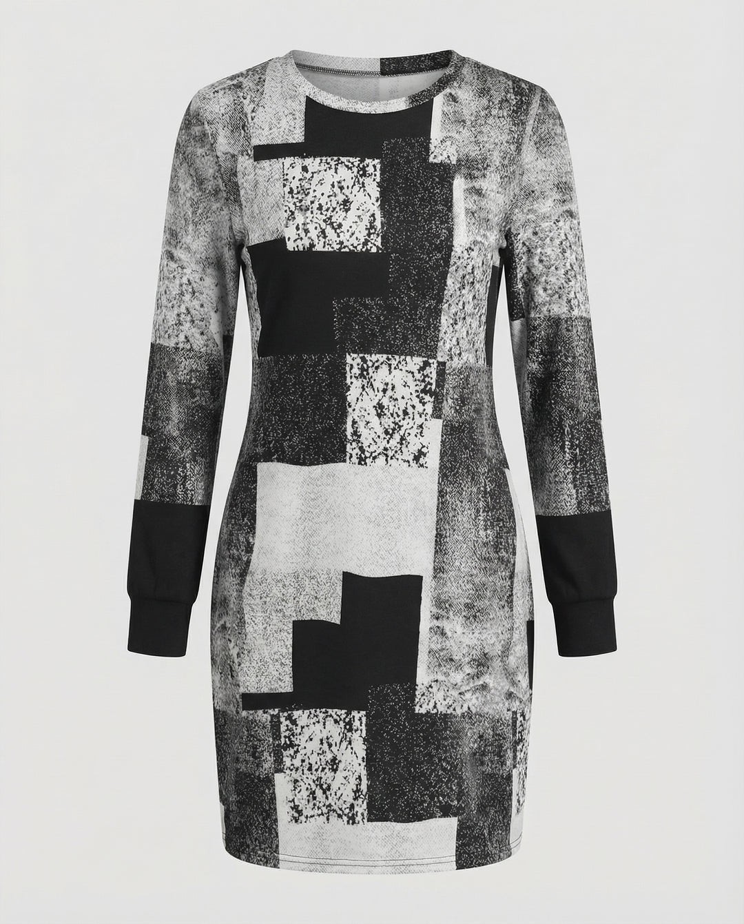 Damen Strickkleid Geometrisch