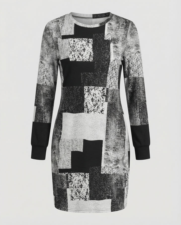 Damen Strickkleid Geometrisch