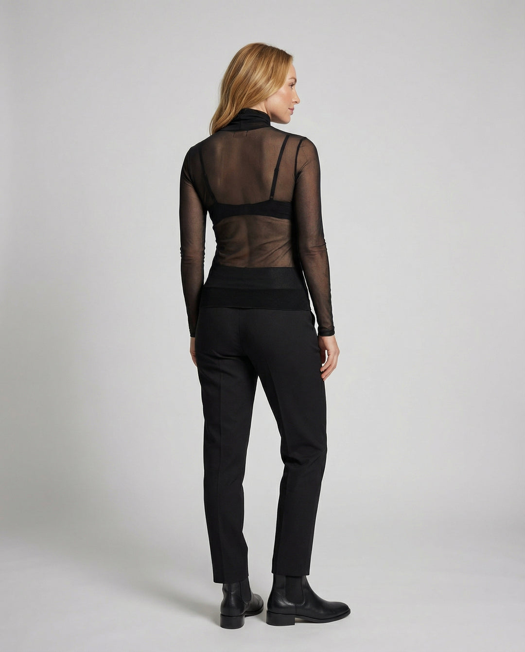 Transparente Turtleneck Bluse Damen