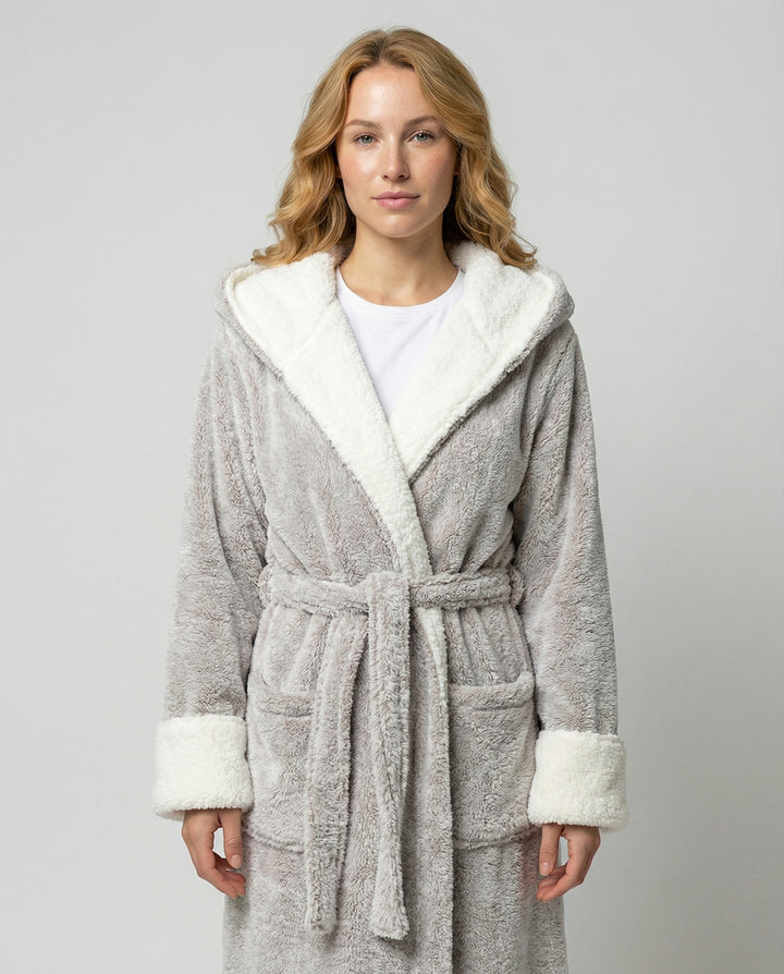 Kuscheliger Fleece Morgenmantel Damen