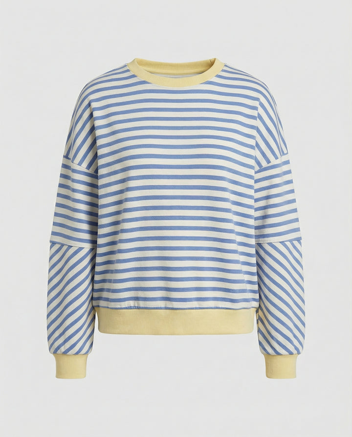 Boxy Sweatshirt Damen Gestreift