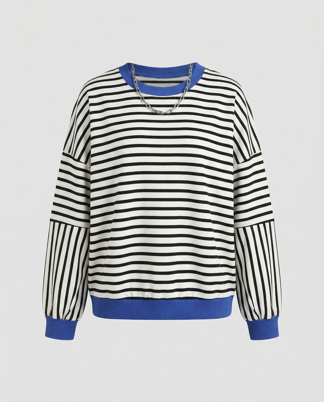 Boxy Sweatshirt Damen Gestreift