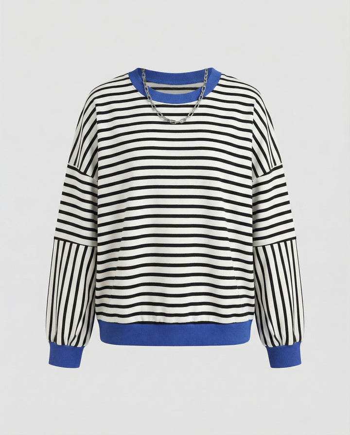 Boxy Sweatshirt Damen Gestreift