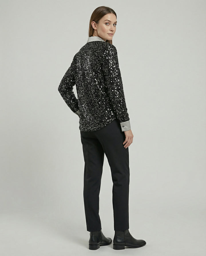 Glitzernde Damen Paillettenbluse