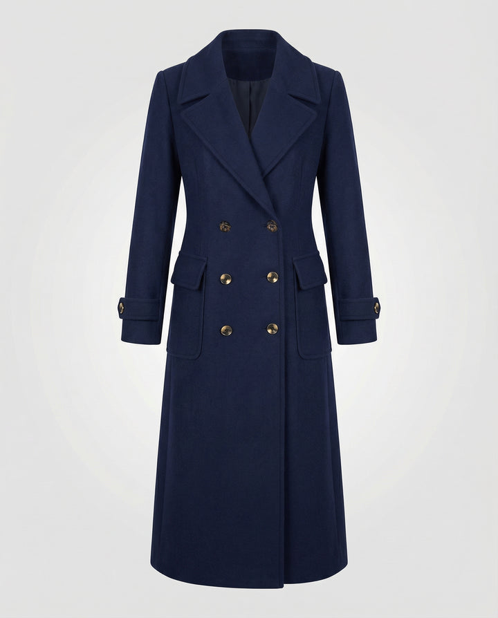 Eleganter Doppelreihiger Wollmantel