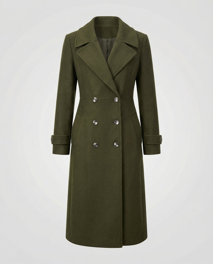 Eleganter Doppelreihiger Wollmantel
