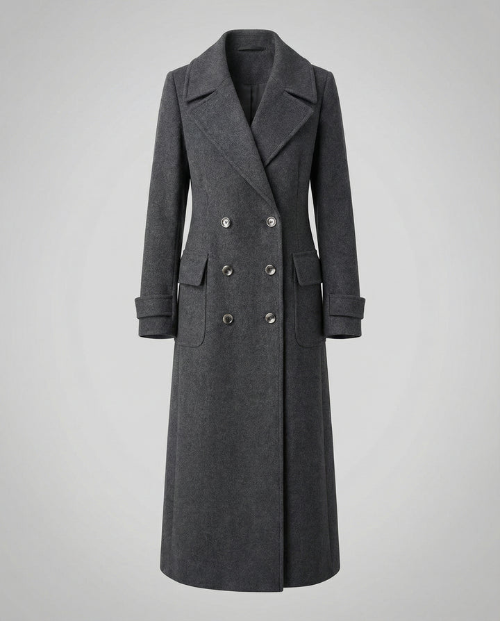 Eleganter Doppelreihiger Wollmantel