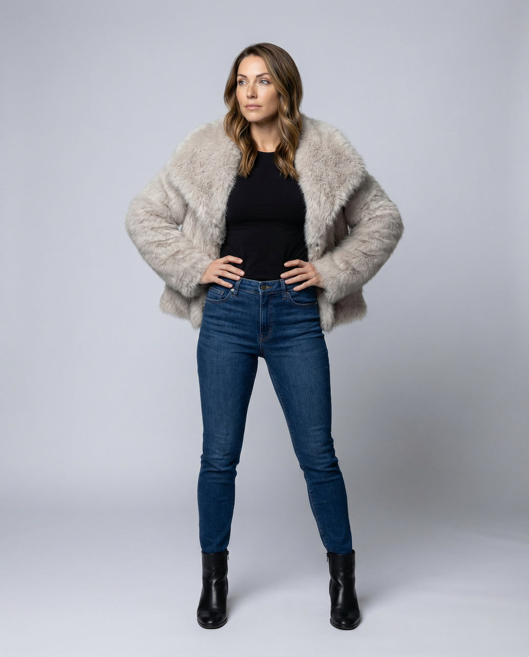 Damen Kunstpelzjacke Elegant