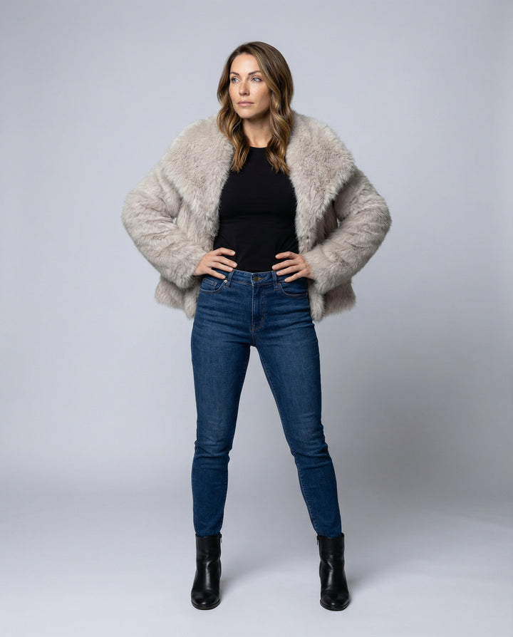 Damen Kunstpelzjacke Elegant