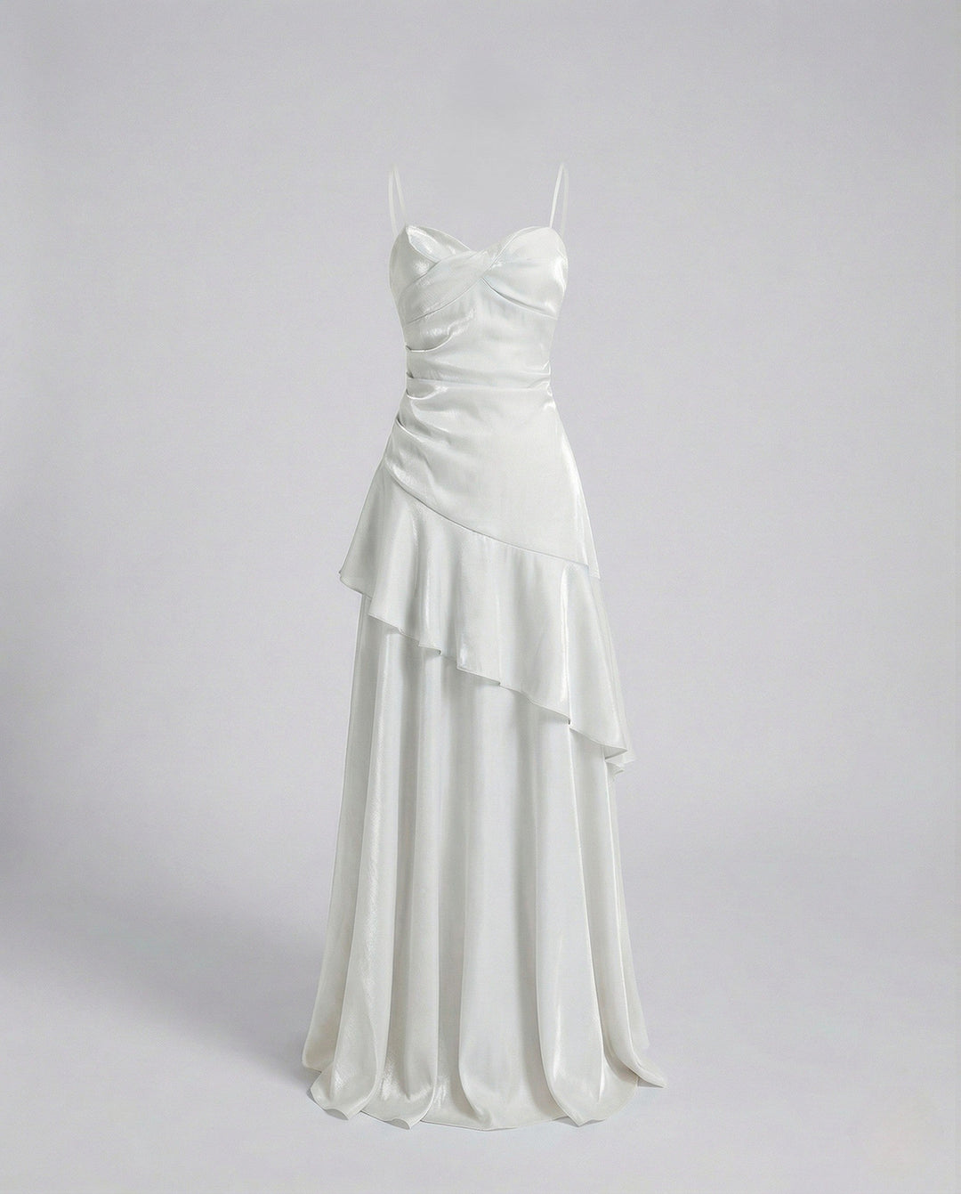 Damen Satin Abendkleid mit Herz Ausschnitt