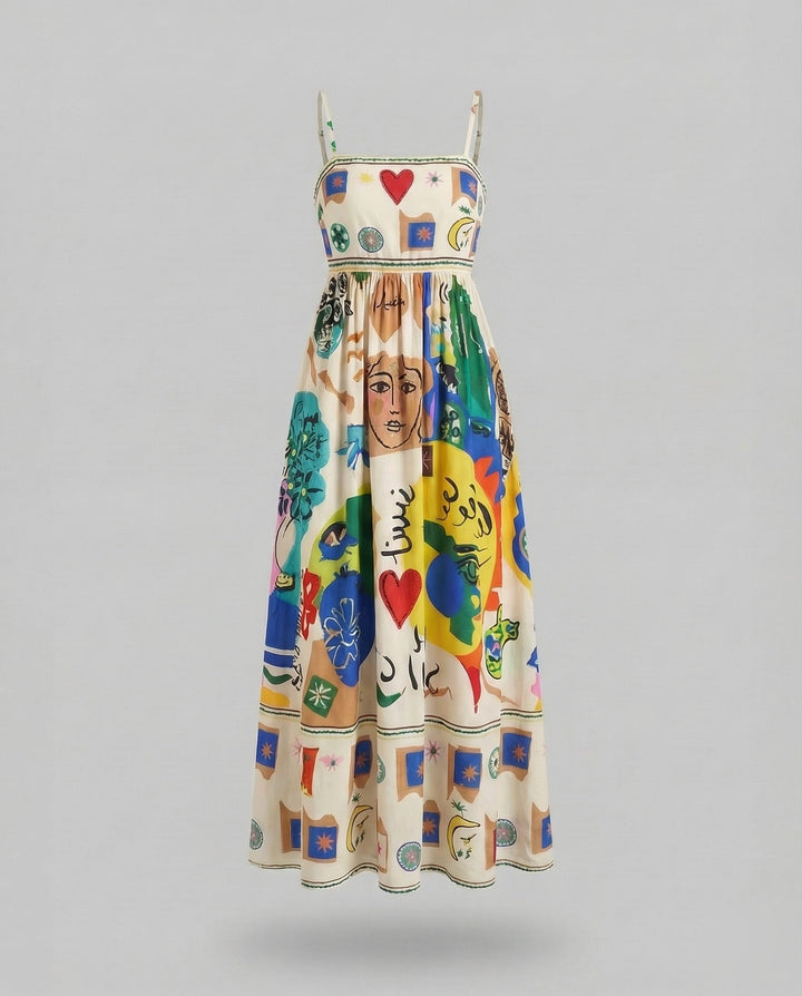 Damen Maxikleid mit Alloverprint