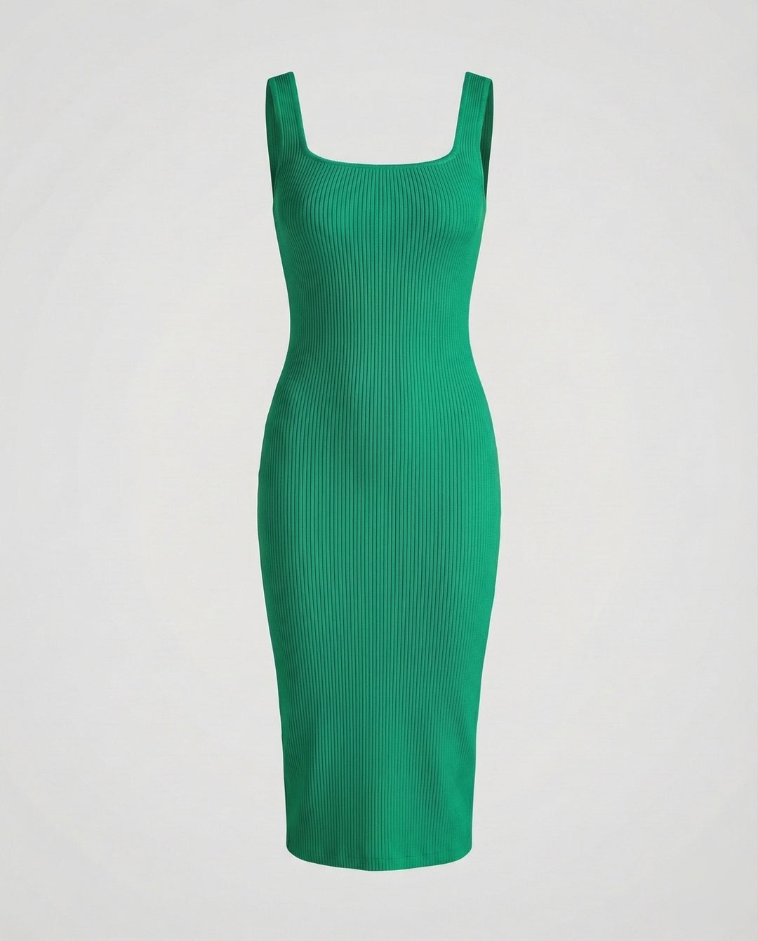 Damen Rippstrick-Midikleid Figurformend
