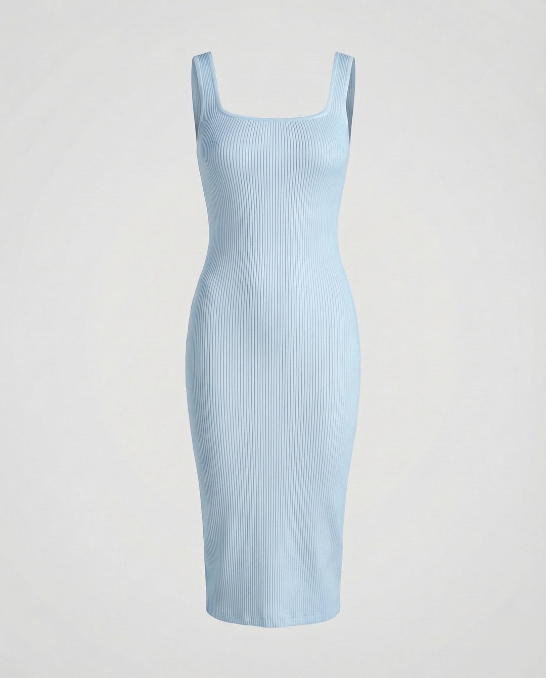 Damen Rippstrick-Midikleid Figurformend