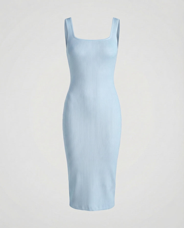 Damen Rippstrick-Midikleid Figurformend