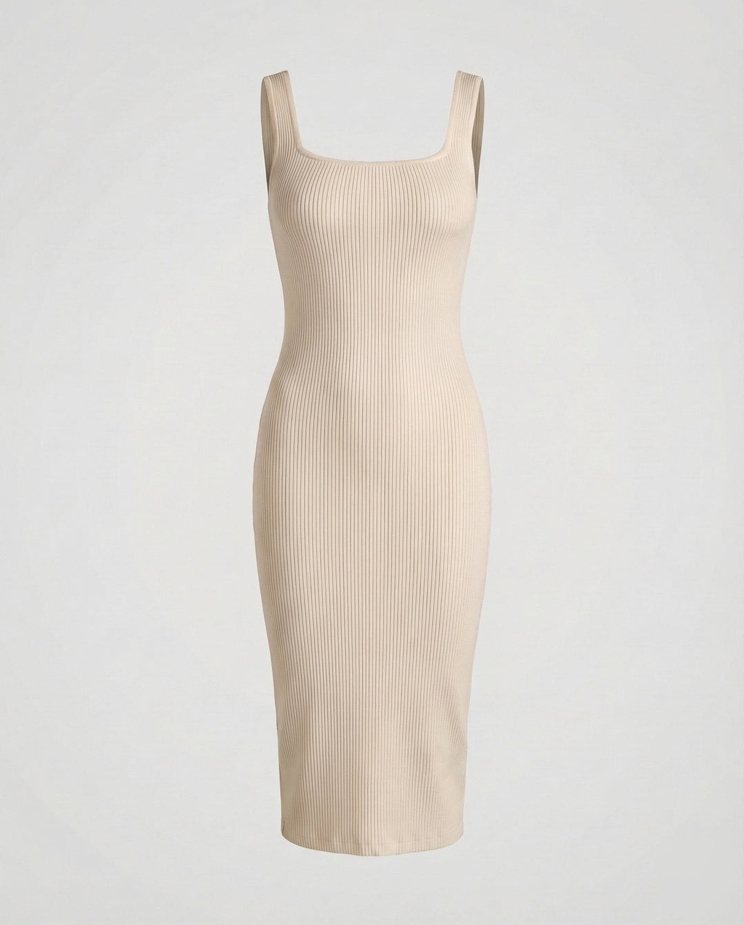 Damen Rippstrick-Midikleid Figurformend