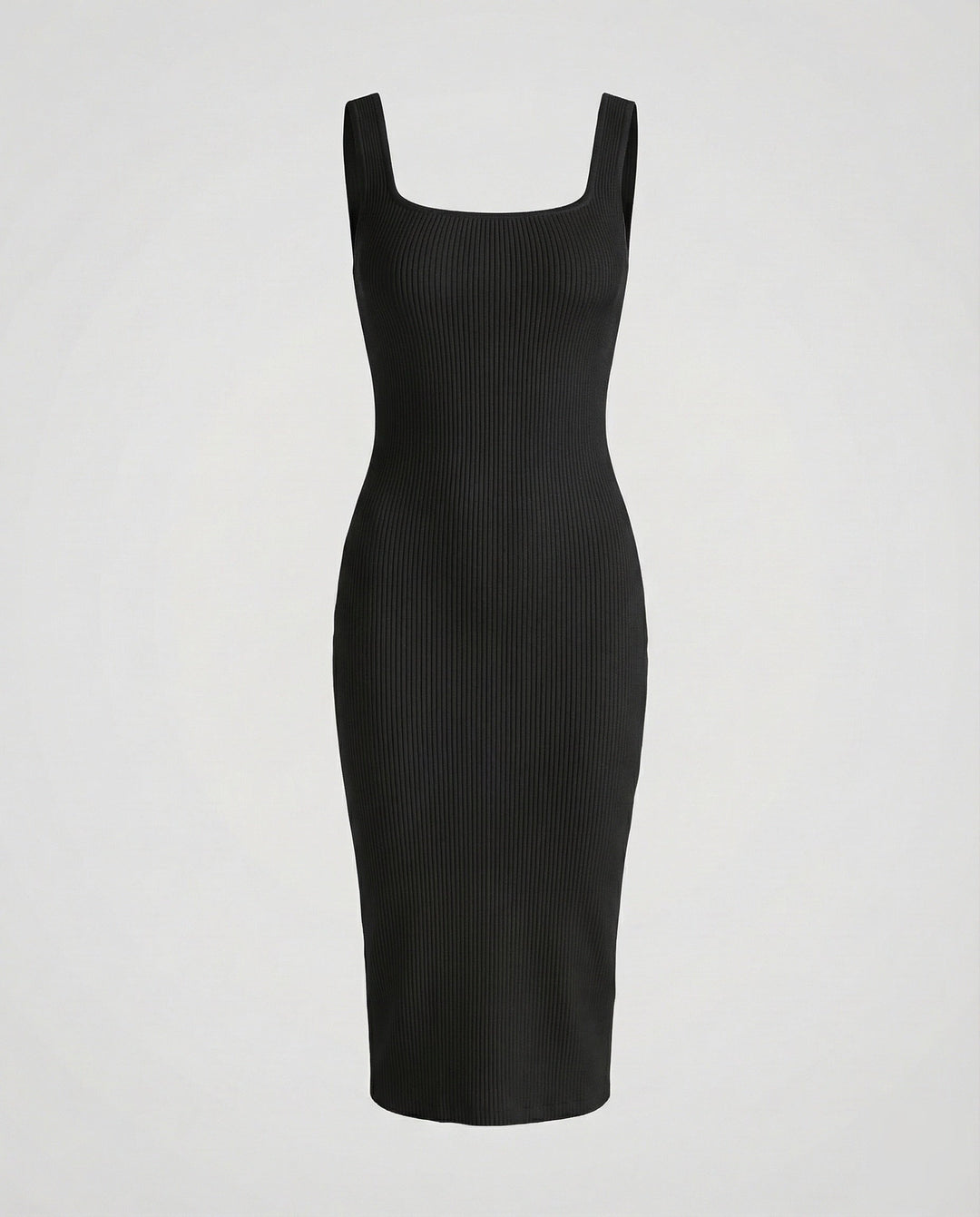 Damen Rippstrick-Midikleid Figurformend