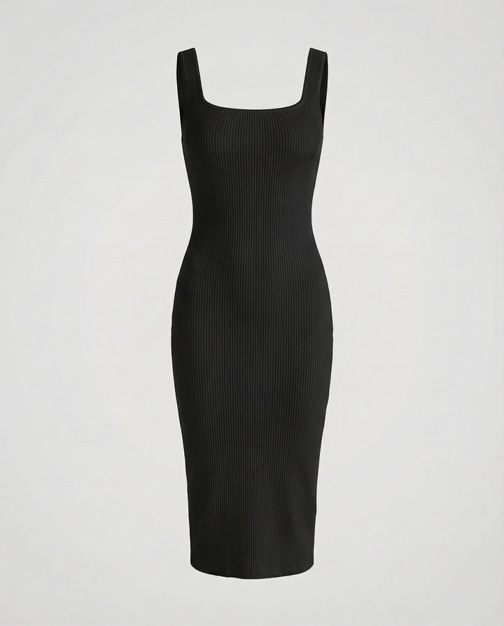 Damen Rippstrick-Midikleid Figurformend