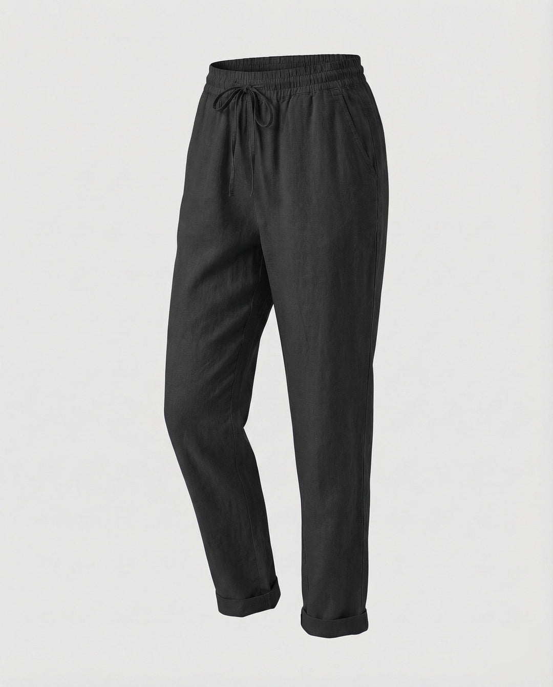 Damen leichte Leinenhose mit geradem Schnitt.