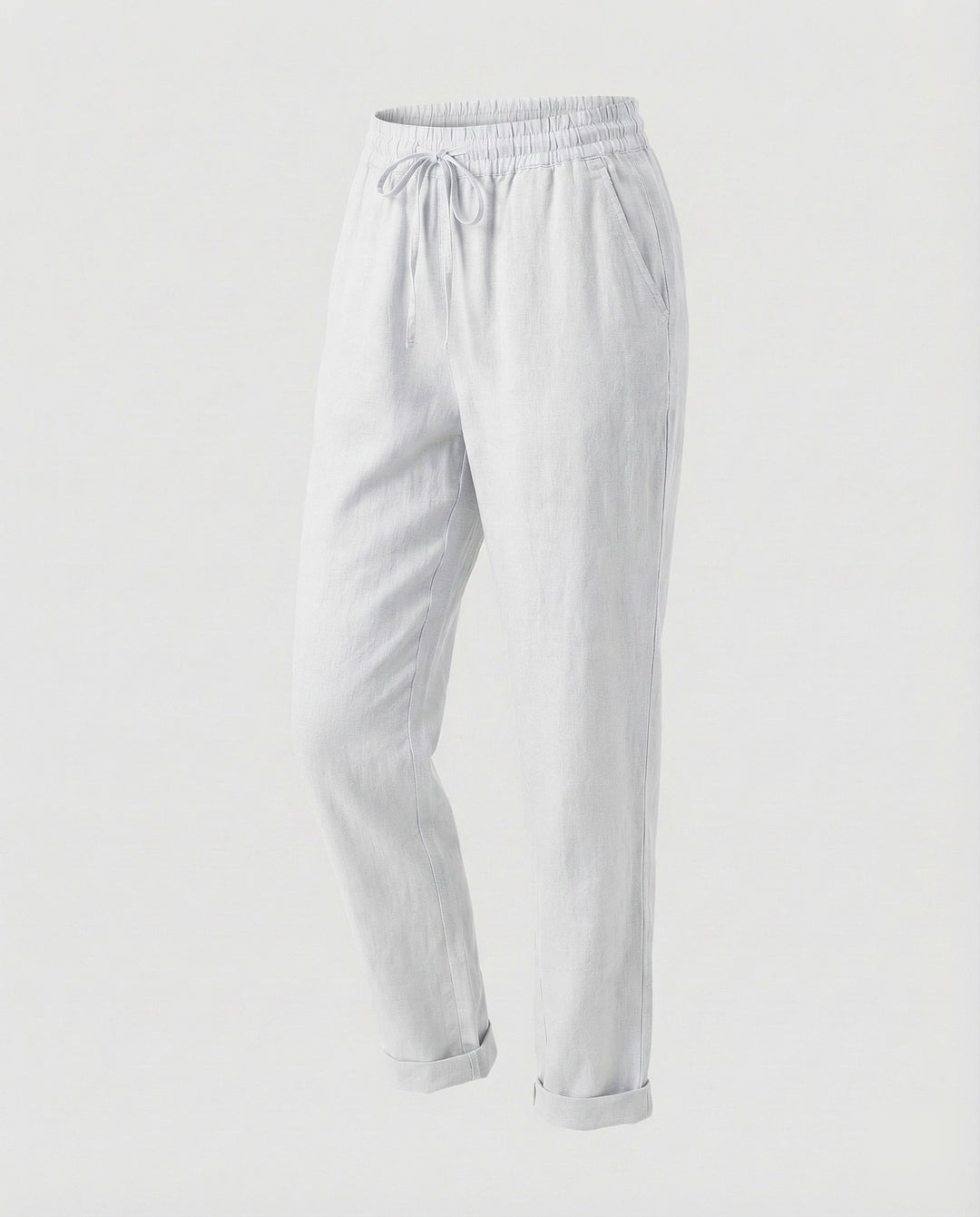 Damen leichte Leinenhose mit geradem Schnitt.