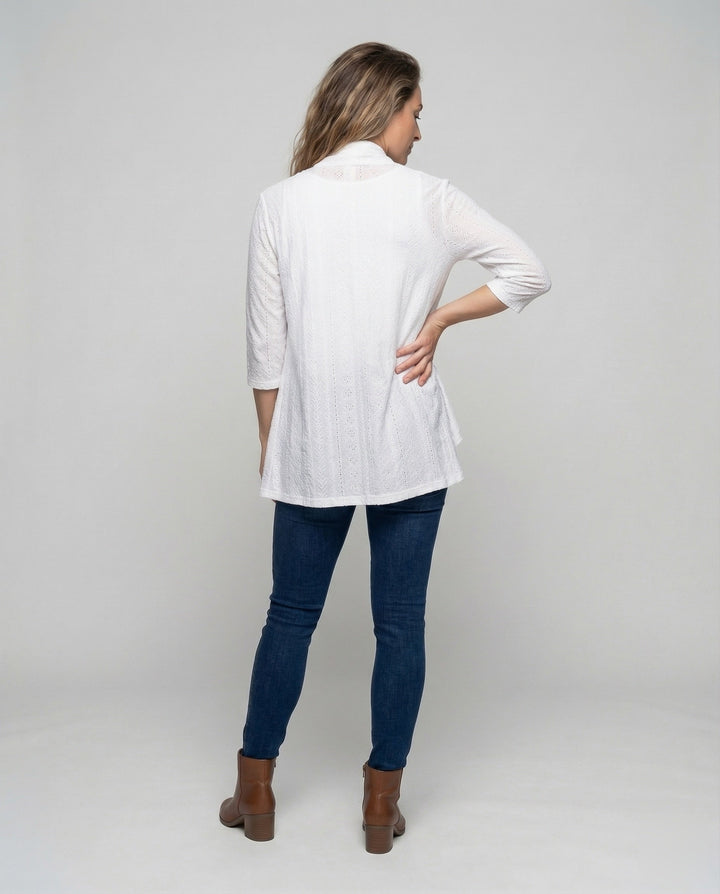 Damen leichte Lochstickerei-Tunikajacke.