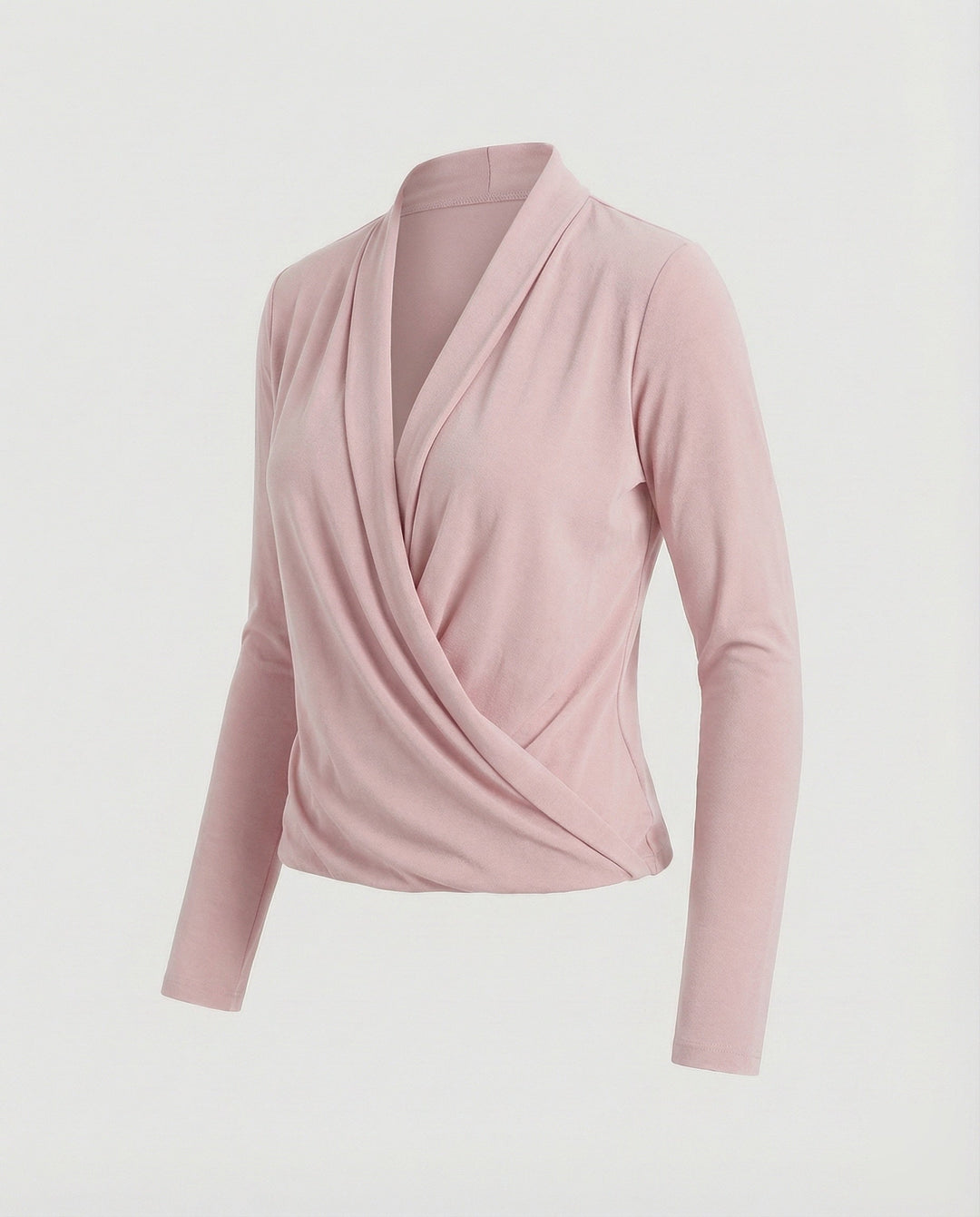 Damen Wickelbluse mit Wasserfalldrapierung