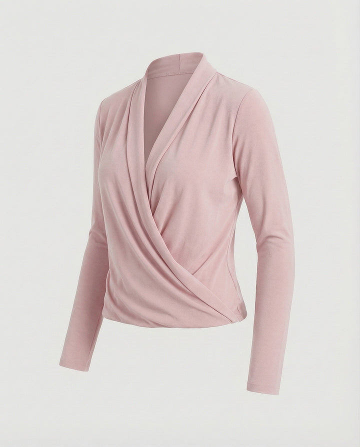 Damen Wickelbluse mit Wasserfalldrapierung