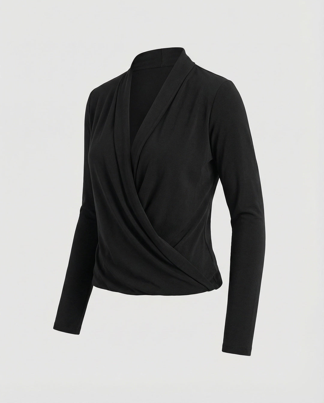 Damen Wickelbluse mit Wasserfalldrapierung