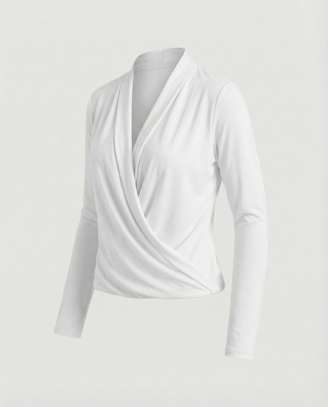 Damen Wickelbluse mit Wasserfalldrapierung