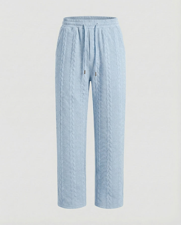 Damen Zopfstrick-Loungehose mit Tunnelzug