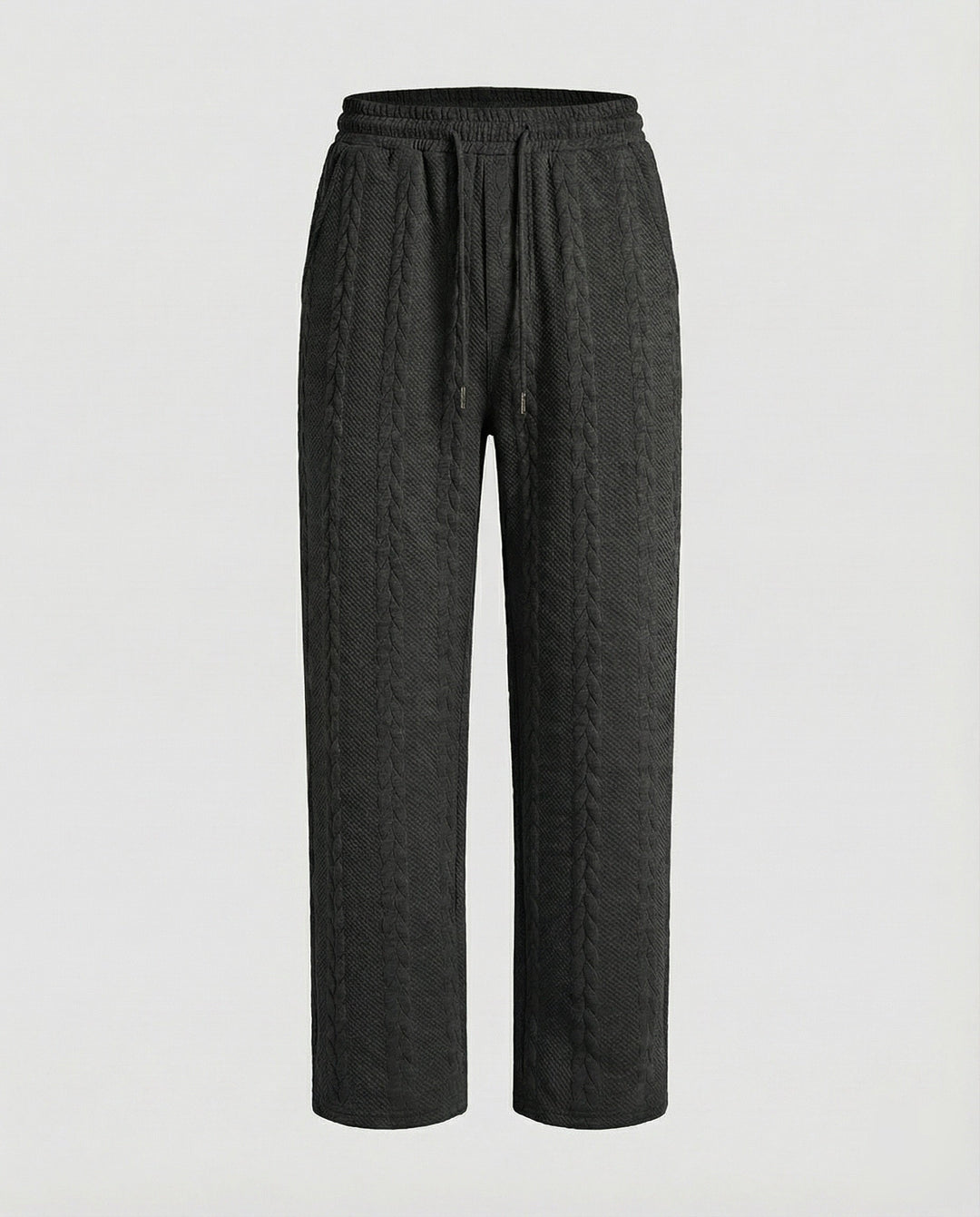 Damen Zopfstrick-Loungehose mit Tunnelzug