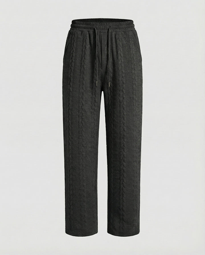 Damen Zopfstrick-Loungehose mit Tunnelzug