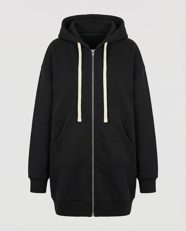 Knielanger Komfort Hoodie Damen